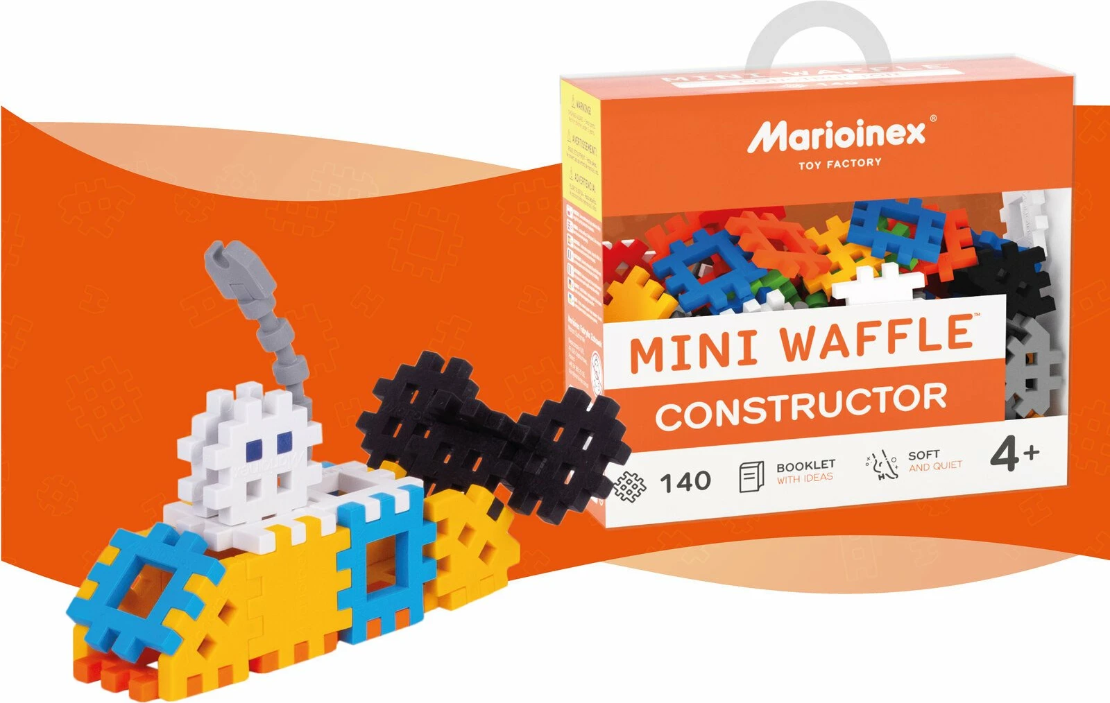 Blloqe ndërtimi Marioinex Mini Waffle Constructor 902363, 140 copë