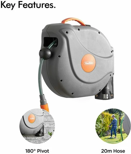 Rrotullues automatik zorre muri VONHAUS 2515289, 20 m, rrotullim 180°, gri/portokalli