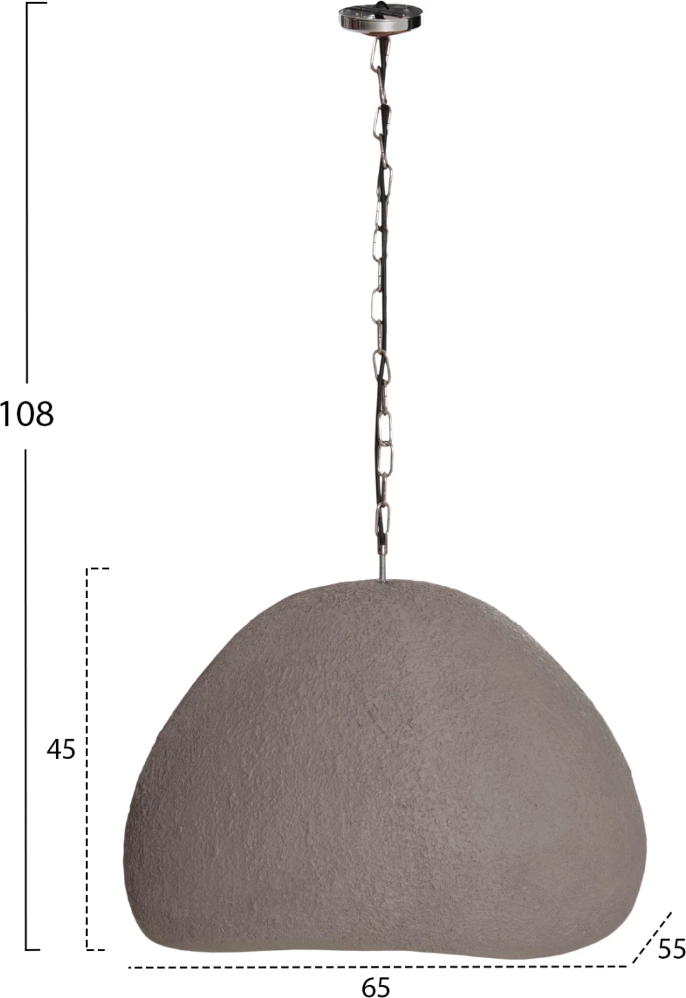 Llambë tavani varëse Jaylen, fibër-cement, ngjyrë gri, FH4703.03L, 65x55x45Hcm