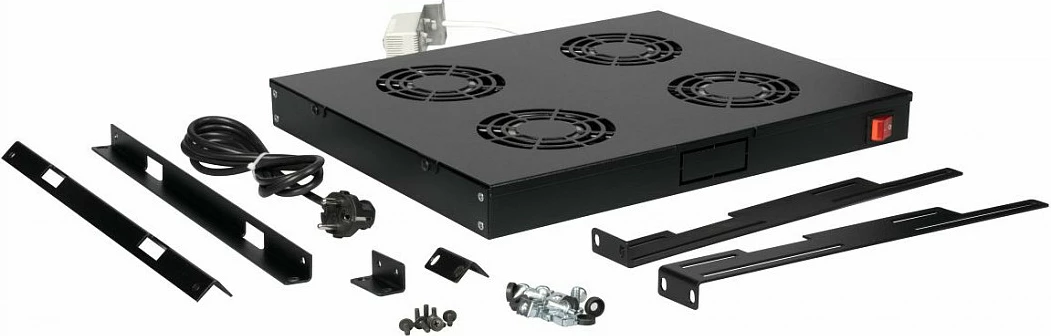 Modul ventilatorësh EQUIP për kabinet serverash 19", 4 ventilatorë, e zezë