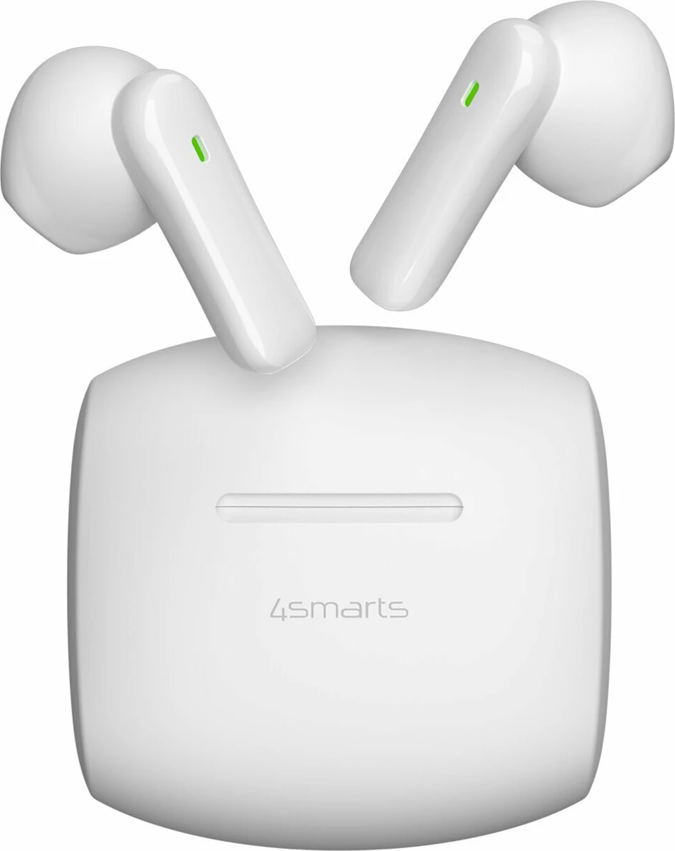 Kufje wireless 4smarts SkyBuds Air Bluetooth 5.4 me ENC dhe kuti karikimi, të bardha