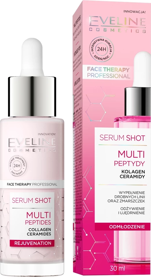 Serum për fytyrë për femra Eveline Cosmetics Shot Anti-Aging Multi-Peptide Treatment, 30ml