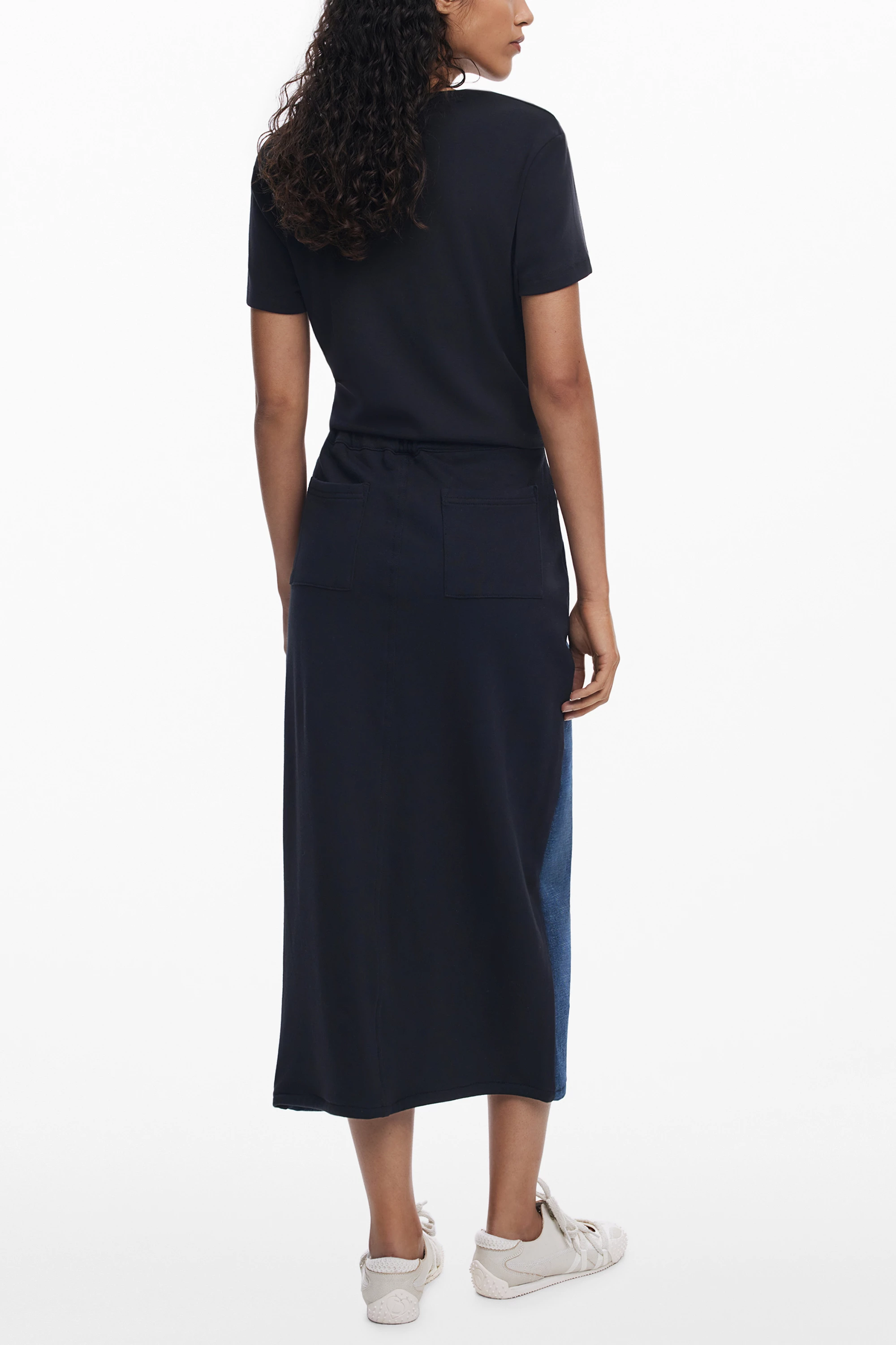 Fustanellë longuette DESIGUAL femra, e kaltërt