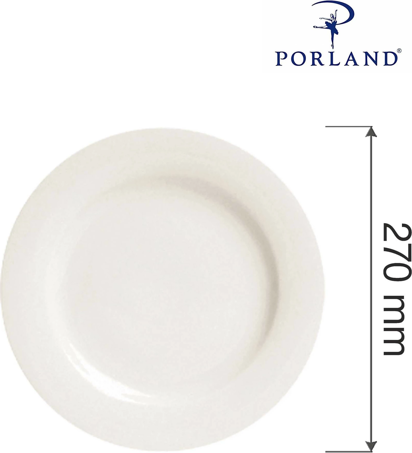 Pjatë Porland Dove Ø270 mm, krem, set 6 copë