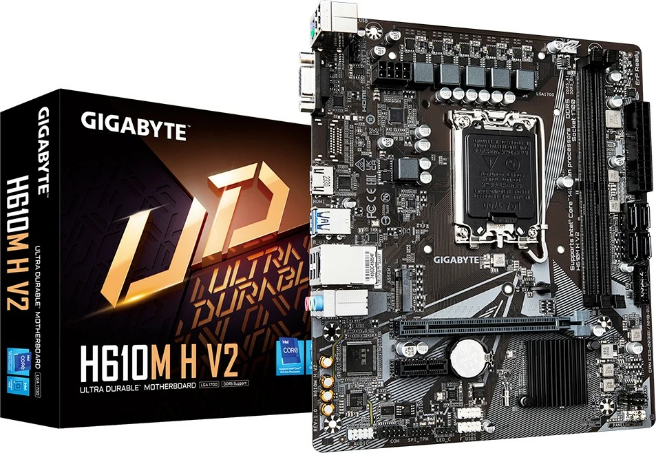 Pllakë amë, Gigabyte, H610M H V2, LGA1700 Intel H610, 2x DDR5, mATX, HDMI/DSUB, M.2