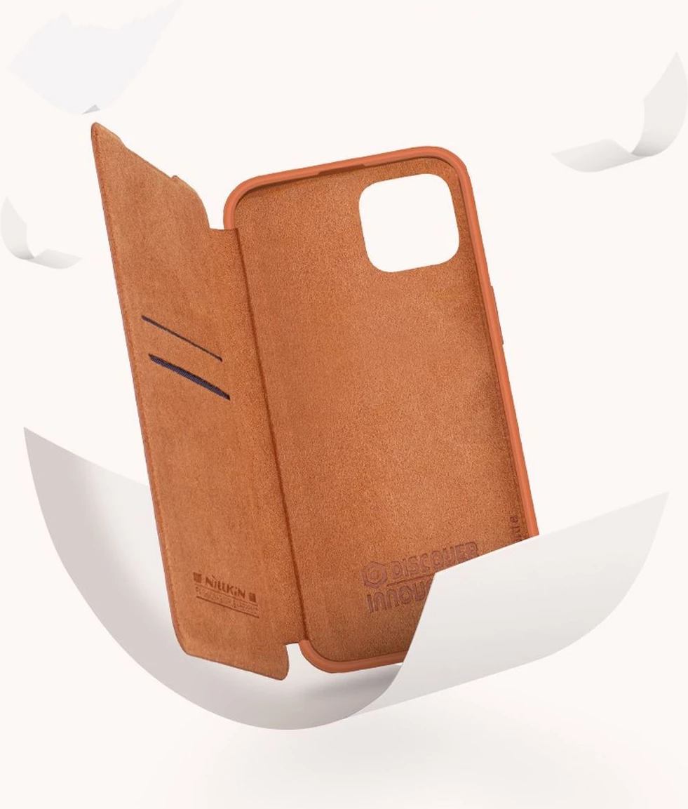 Mbështjellës Nillkin Qin Leather Pro Case për iPhone 14 Plus, me kapak kamere, e zezë