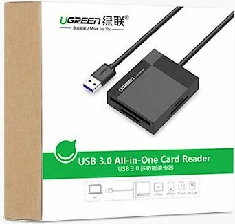 Lexues kartelash UGREEN All-in-One MPN 30333 USB 3.0 0.5m deri 512GB 5Gbps, i zi, Box