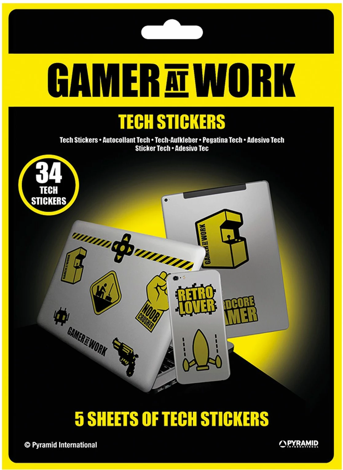 Set nalepka Pyramid International Gamer At Work Tech, 34 copë (5 fletë)