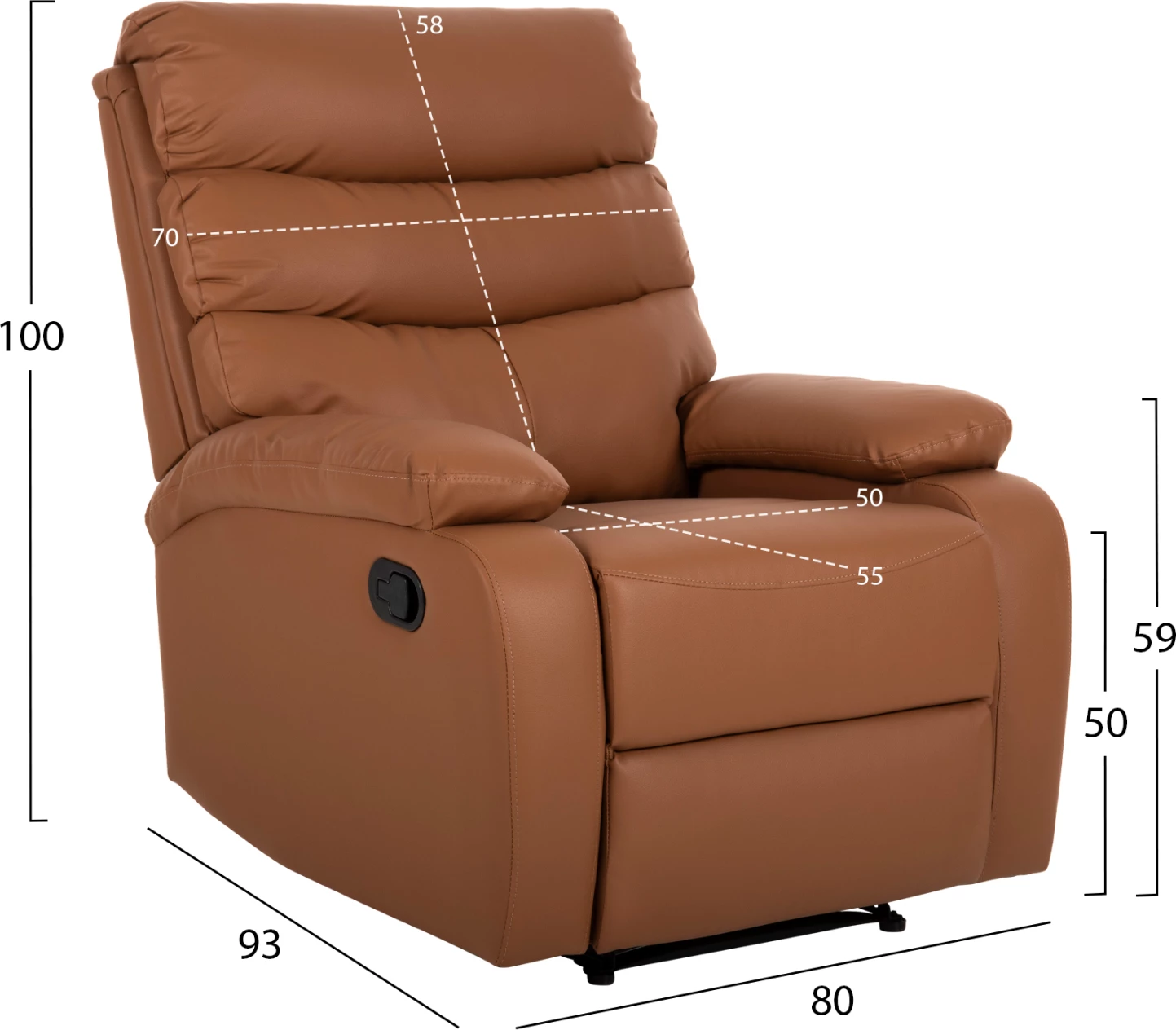 Karrige relaksuese YASUMU FH9783.12, ngjyrë kafe, 80x93x100H cm