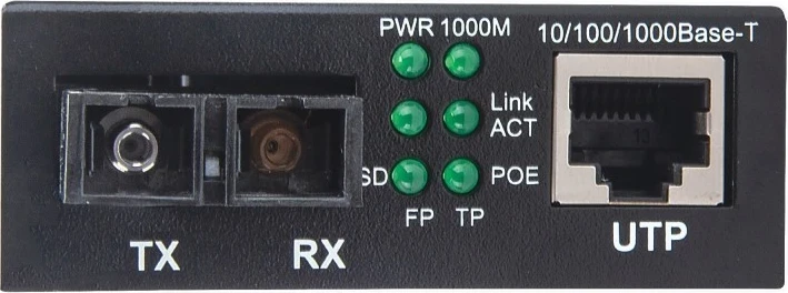 Konvertues Medial dhe Injektor PoE+ Intellinet 508209, 1000Base-T RJ45 / 1000Base-LX SC SM