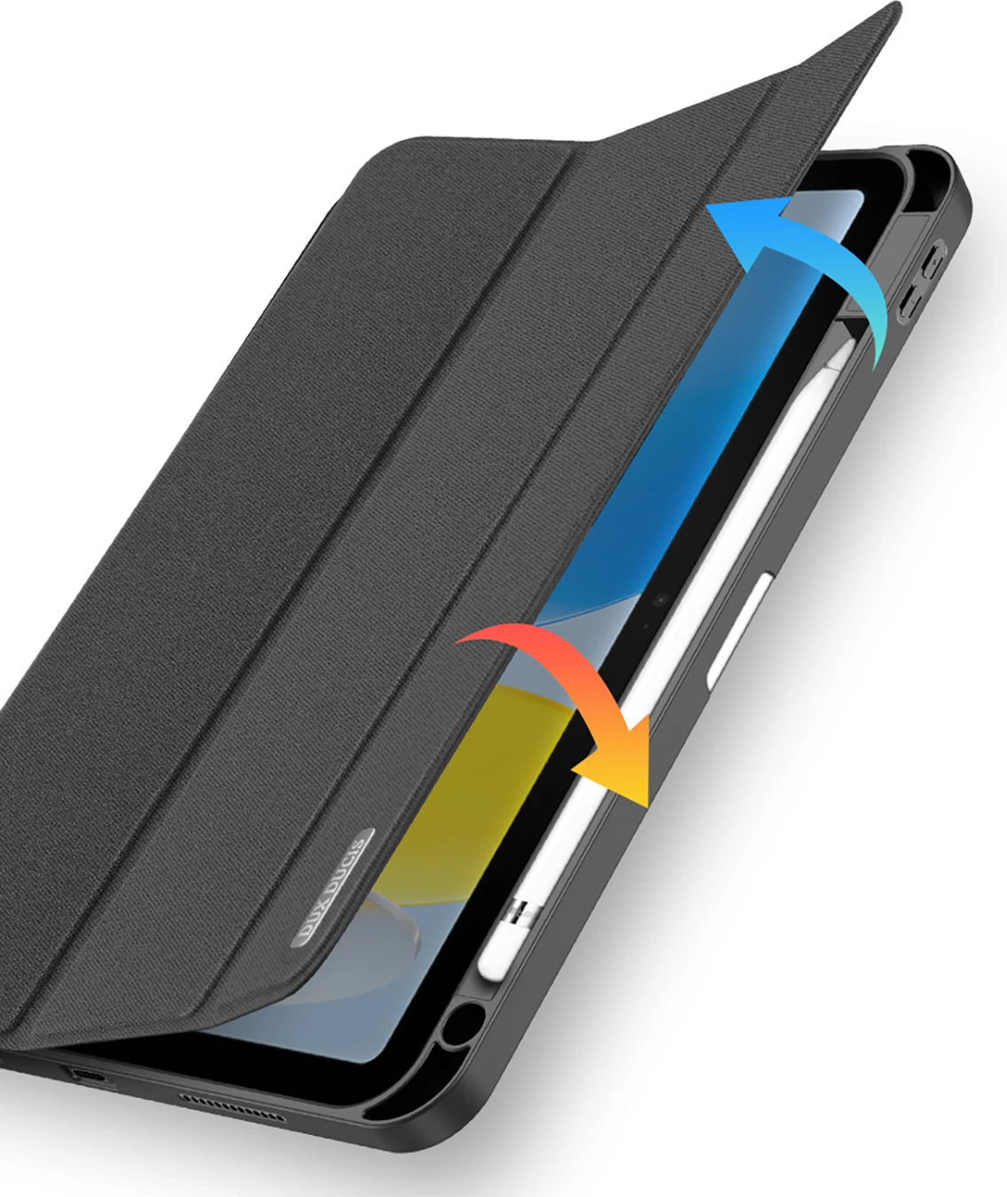 Mbështjellës tablet Dux Ducis Domo, për iPad 10.9'' 2022 (10 gjeneratë), Smart Cover me stand, auto sleep, i zi