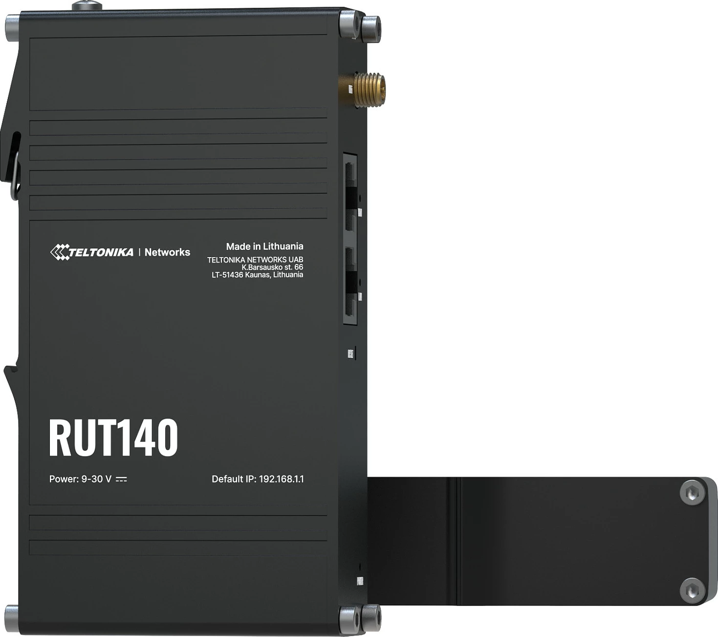 Router industrial Teltonika RUT140, 2x RJ45 10/100Mb/s, Ethernet WAN, Wi‑Fi 4, DIN-rail, i zi