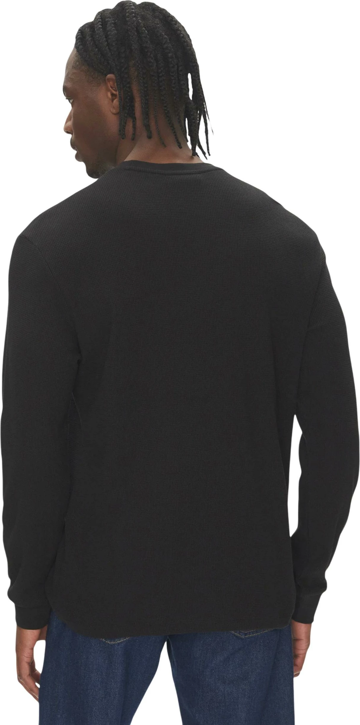 Maicë me mëngë të gjata për meshkuj Calvin Klein Jeans LS Waffle Badge Crew LV040EM217, e zezë [Madhësia: XXL]