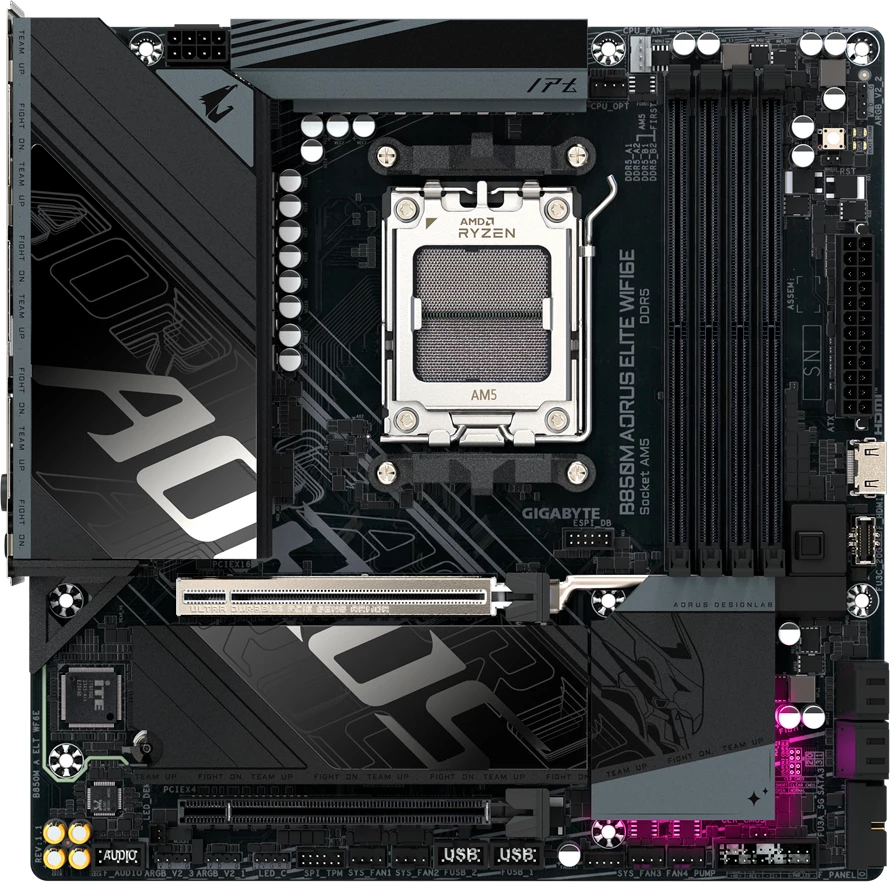 Pllakë amë GIGABYTE B850M AORUS ELITE WIFI6E, AM5, mATX, 4x DDR5