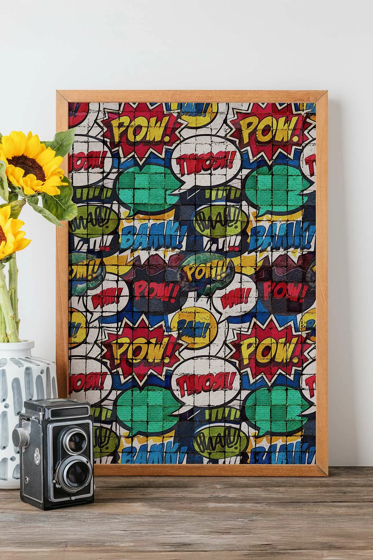 Pikturë dekorative me kornizë, Wallity Popmosaıc25, shumëngjyrëshe, 33x48cm