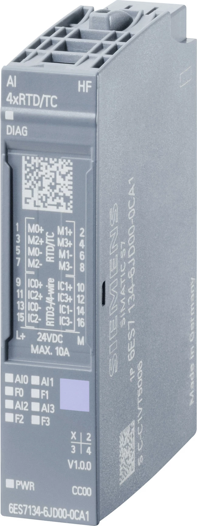 Modul hyrje analoge Siemens SIMATIC ET 200SP 6ES7134-6JD00-0CA1, AI 4x RTD/TC, IP20, shumëngjyrësh
