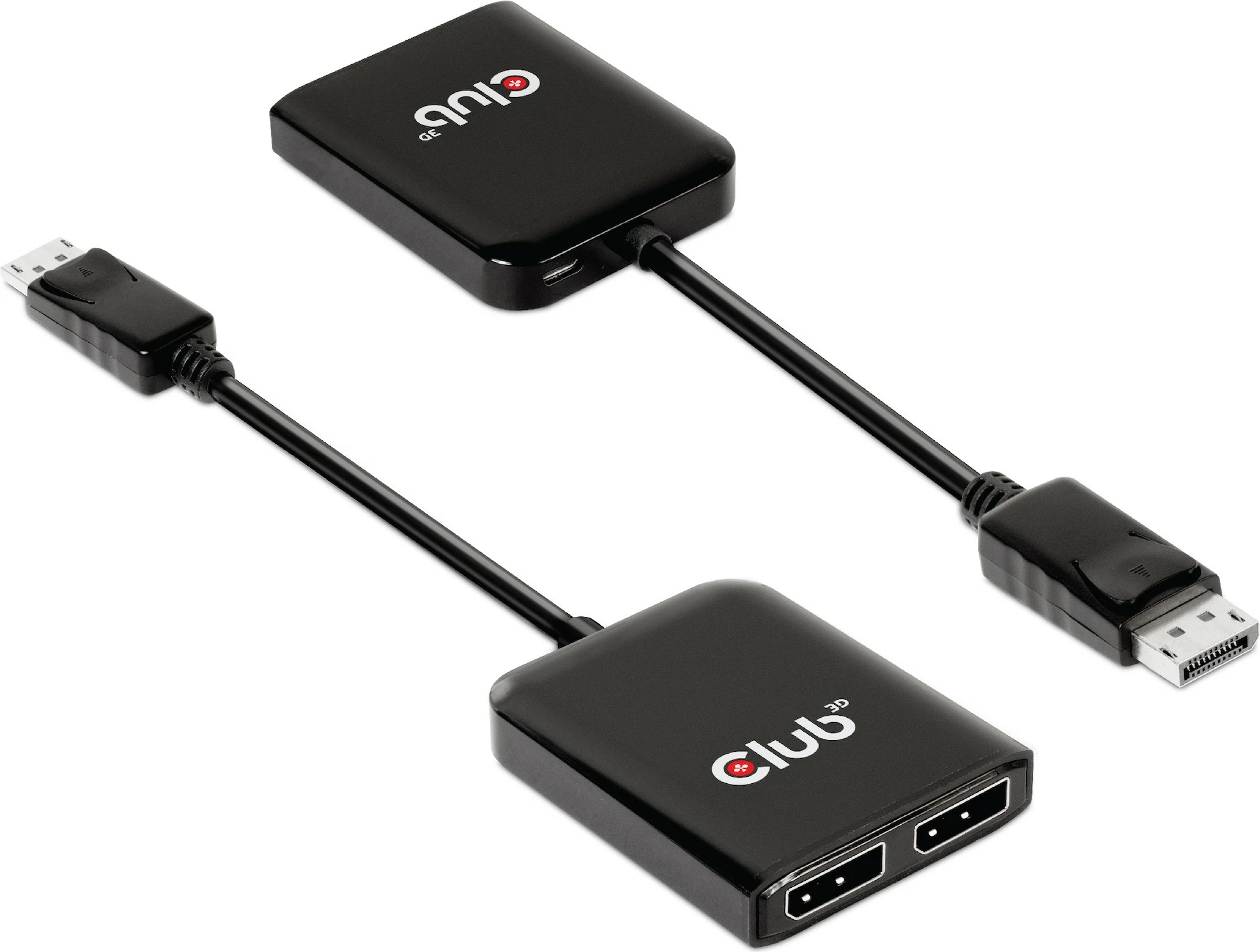 Adapter DisplayPort Club3D Multi Streaming Transport Hub 1xDP në 2xDP, 4K, i zi