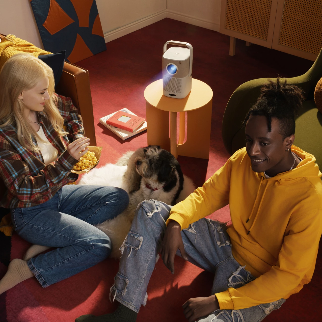 Projektor multimedia Yaber T2 Plus, Full HD 1080p, JBL Speakers, Google TV dongle, Bezhe