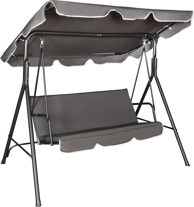 Lëkundëse kopshti Globo, metal i zi, material anthracite, 170x110x153cm