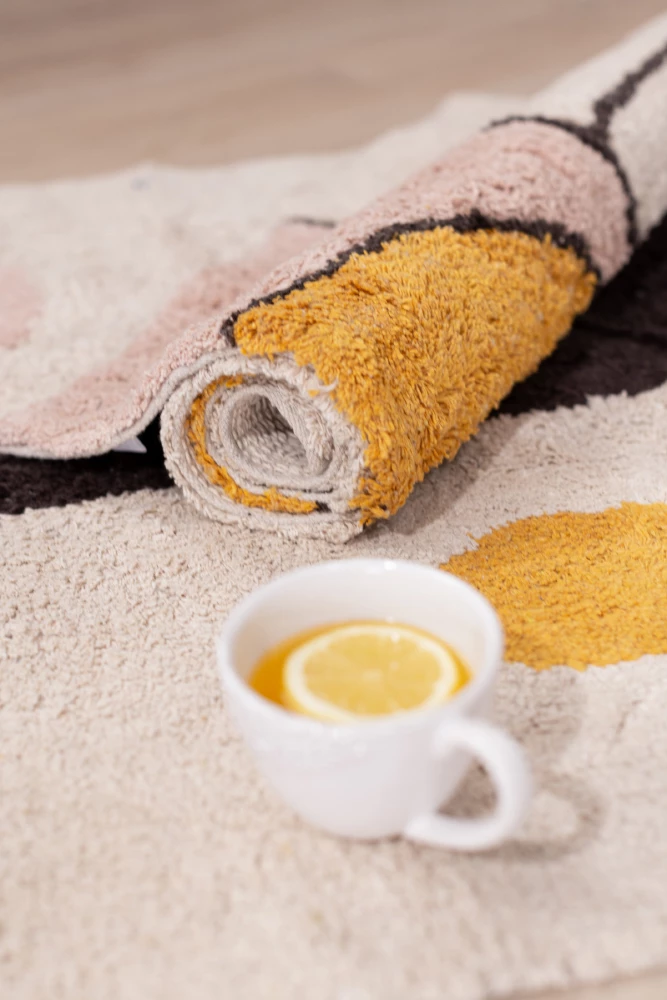 Qilim me motive gjeometrike, pambuk, shumëngjyrësh, 60x90cm