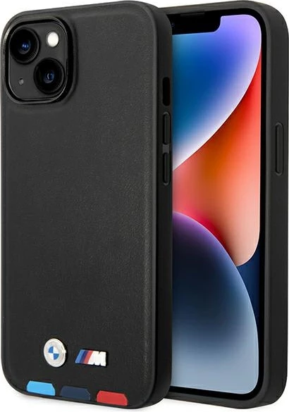 Mbështjellës BMW BMHMP14M22PTDK për iPhone 14 Plus 6.7", lëkurë, MagSafe, zi