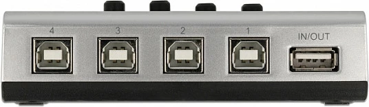 Switch USB DeLOCK 4x Type-B në 1x Type-A, bidireksional, USB 2.0, 0.48 Gbit/s, zi/argjendtë