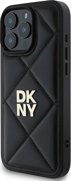 Mbështjellës DKNY Quilted Stack Logo për iPhone 16 Pro Max, i zi