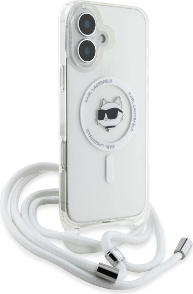 Mbështjellës Karl Lagerfeld IML Choupette Head & Cord MagSafe për iPhone 16, Transparent