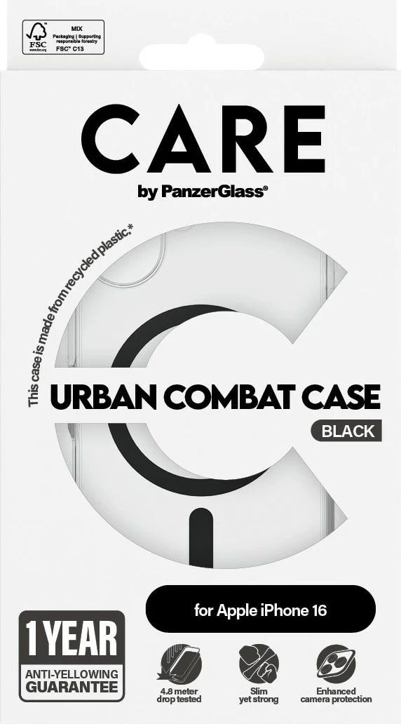 Mbështjellës PanzerGlass CARE Case Flagship MagSAFE për iPhone 16, transparent