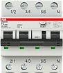 Ndërprerës diferencial me siguresë ABB DS203NCA-B16/0,03, 4P (3P+N), Tip A, 30mA, 6kA, gri