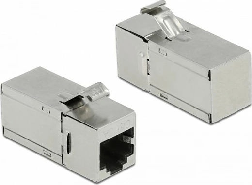 Modul Keystone DeLOCK RJ45-RJ45 Cat6A 90°, S/UTP, metal, gri