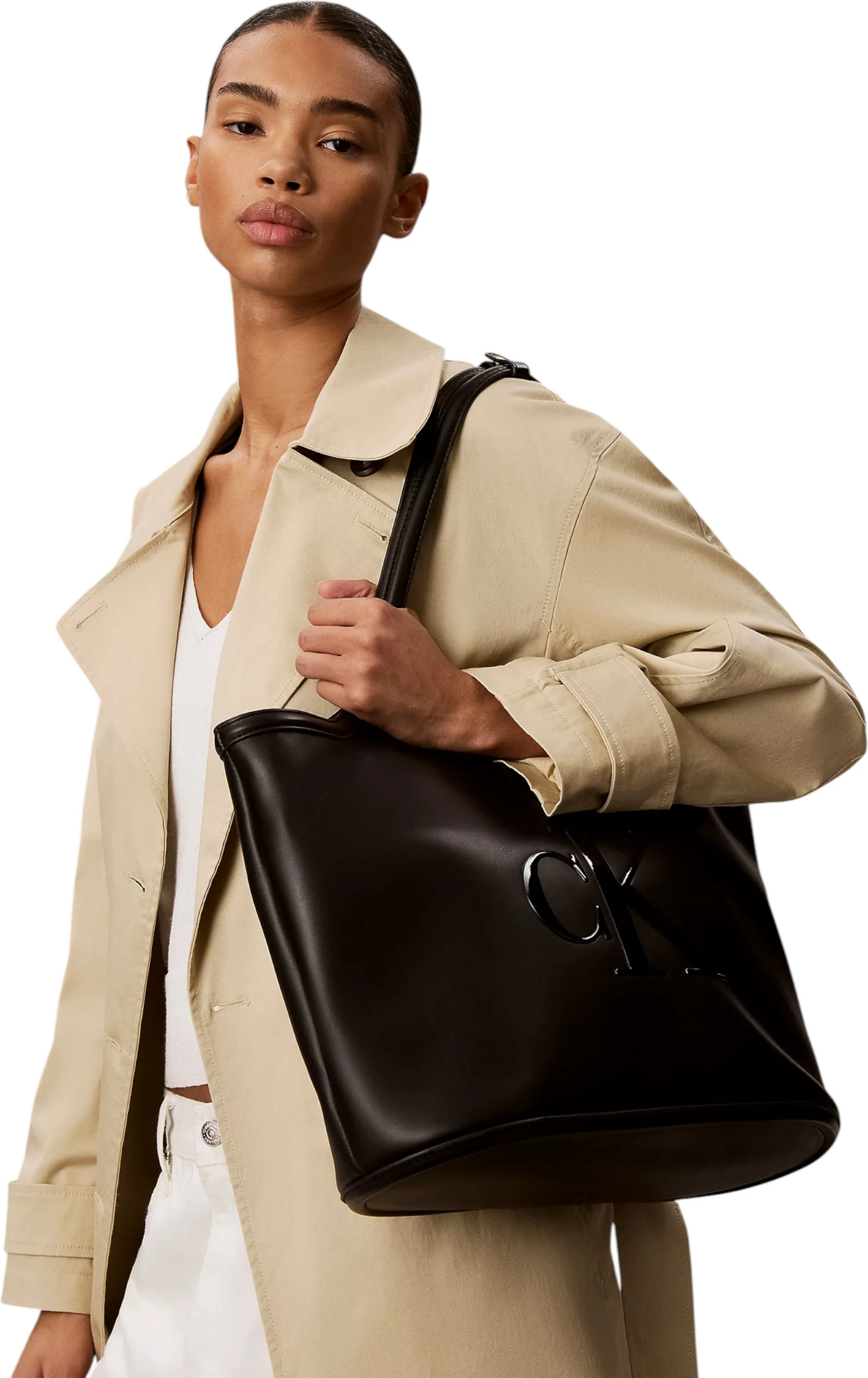 Çantë shopper për femra Calvin Klein BOLD CK LV04F3562G, e zezë