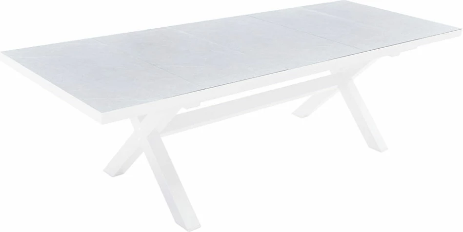 Tavolinë zgjatëse Sorpresa, ngjyrë gri latte dhe e bardhë, 202x101x77cm