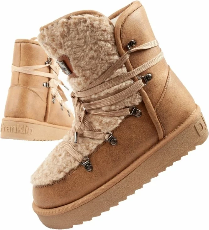 Çizme dimri për femra D.Franklin, kafe-bezhë