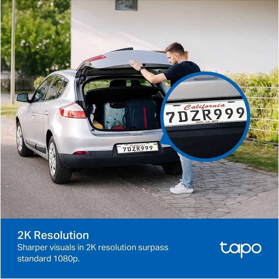 Kamerë sigurie IP TP-Link Tapo TC41 V2, Wi-Fi, Pan/Tilt 360°, 2K, IP65, Alexa/Google, bardhë/zezë