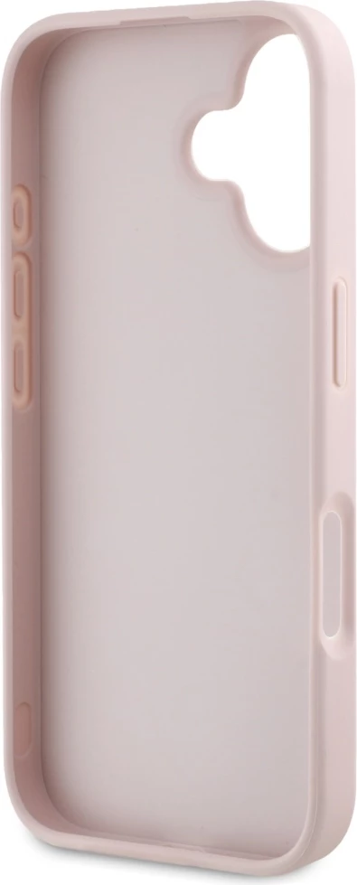 Mbështjellës Guess Grained Big 4G Logo Small Classic Logo për iPhone 16, Rozë