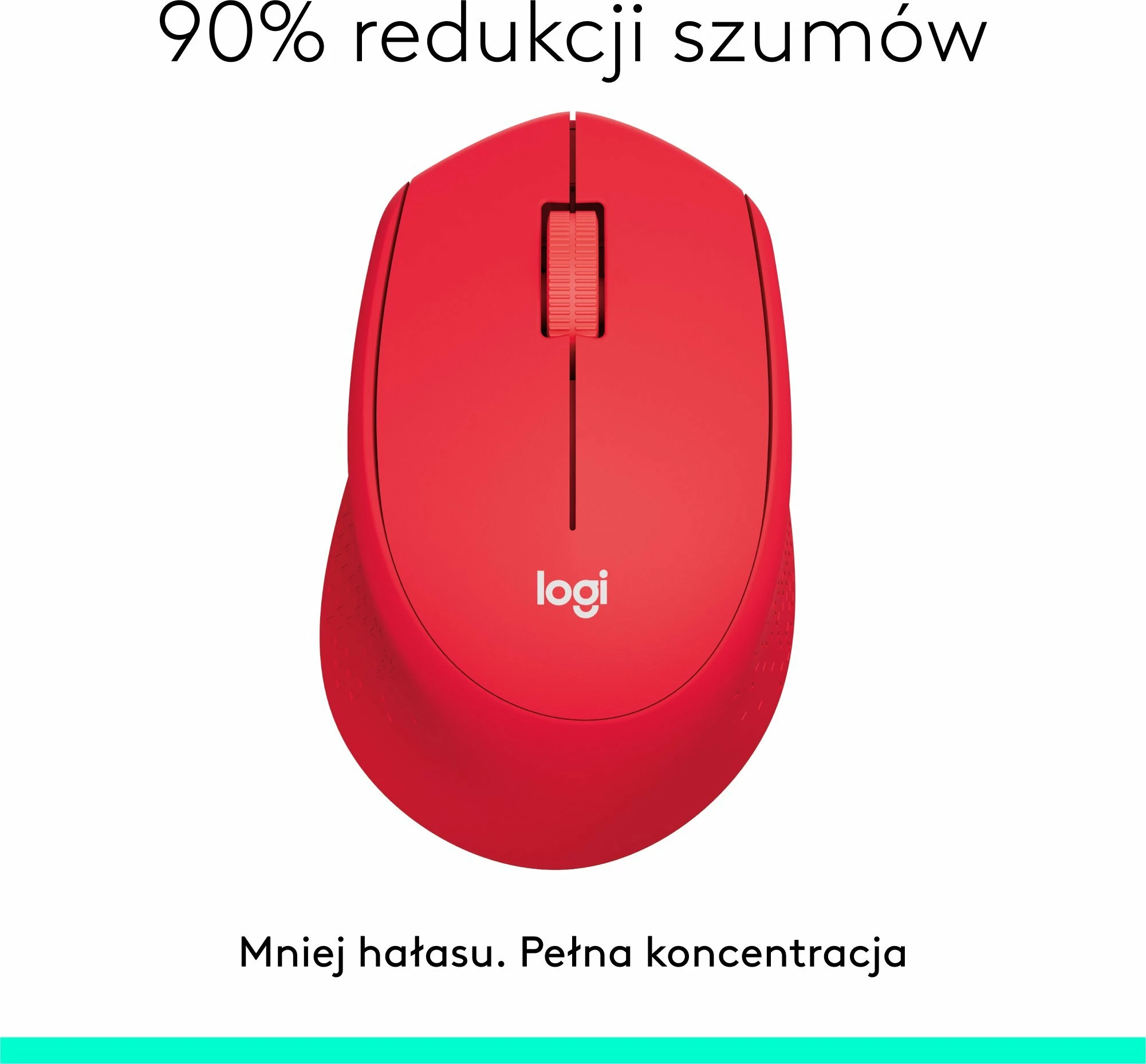 Maus Logitech M330 Silent Plus 910-004911 1000 DPI wireless, e kuqe