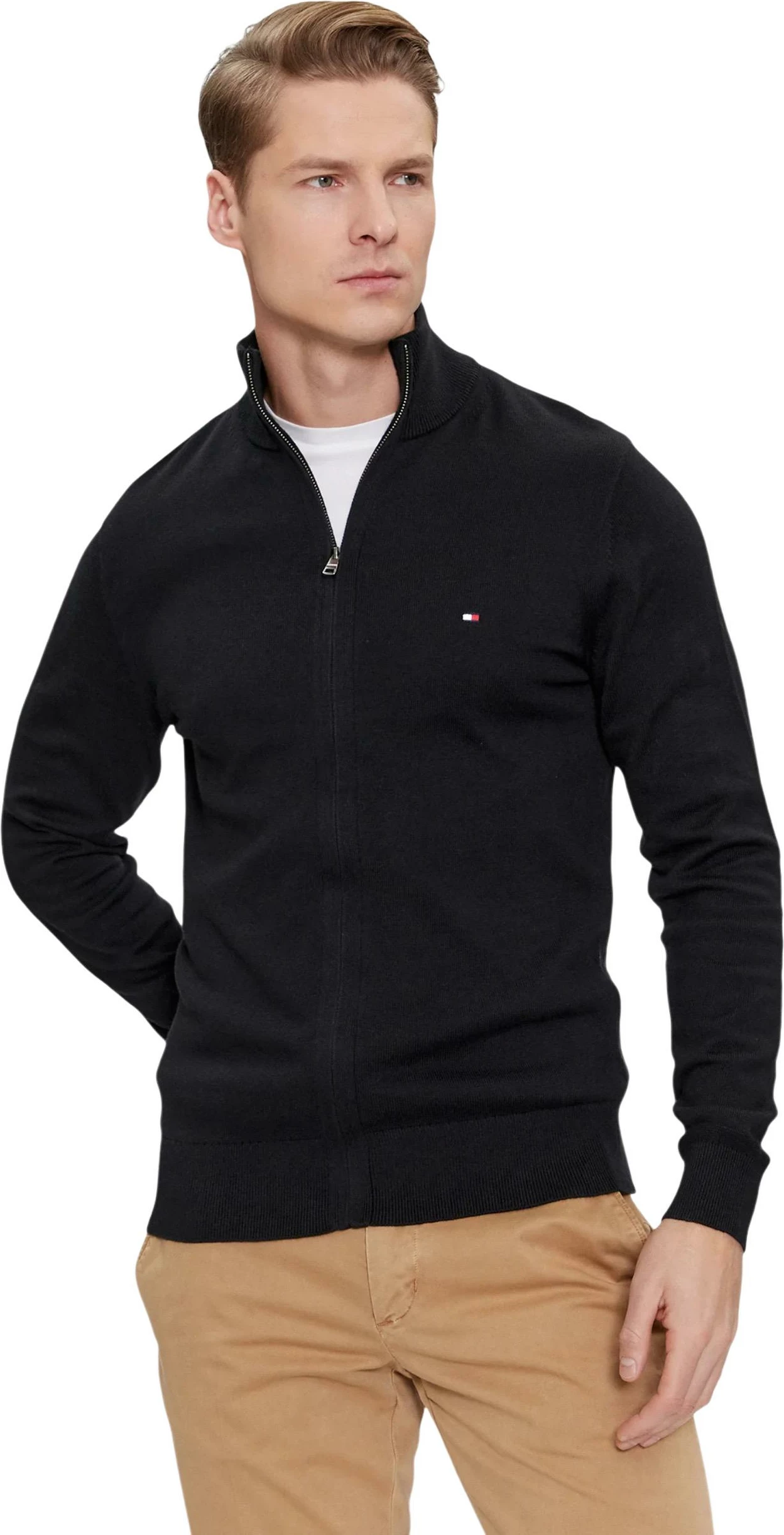 Xhemper kardigan për meshkuj Tommy Hilfiger MW0MW28050, i zi