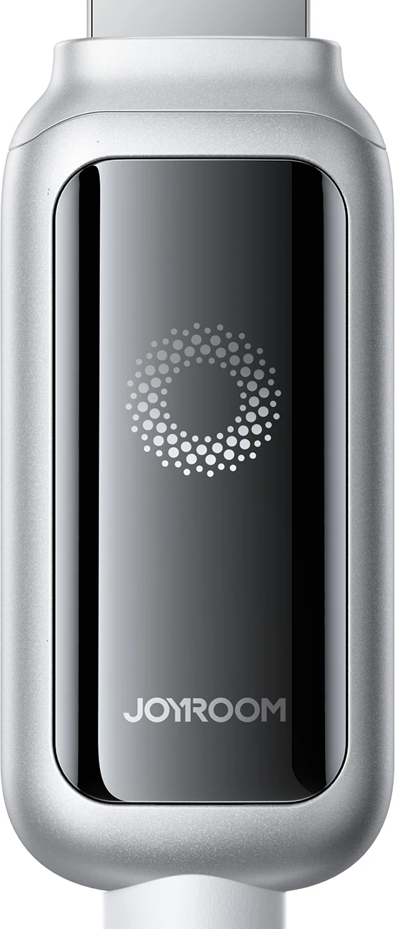 Kabllo USB-C në USB-C, Joyroom S-A55 StarFlight, 100W 1.2m me LED dhe najlon i gërshetum, e bardhë