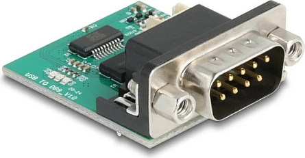 Konvertues USB 2.0 në RS-232 DeLOCK 90781, FTDI FT231XS, DB9 mashkull, i zi/jeshil