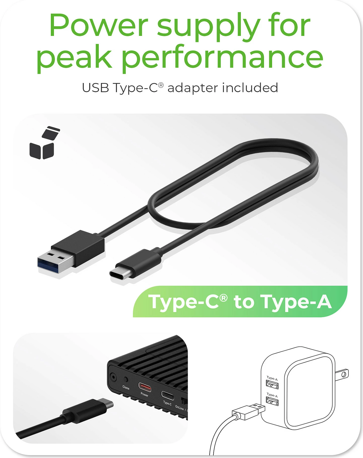 Kasë SSD ICY BOX IB-2817MCL-C31, USB-C 3.2, 2x M.2 NVMe, e zezë