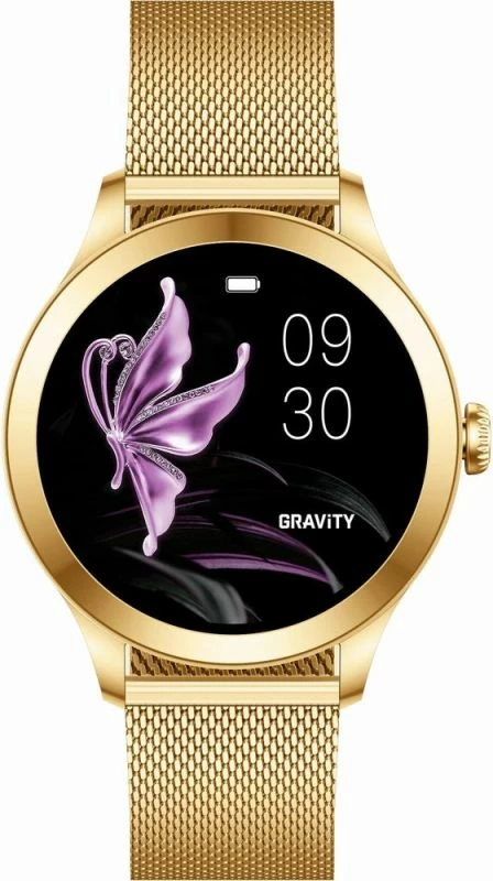 Smartwatch Gravity për femra, e bardhë e arit