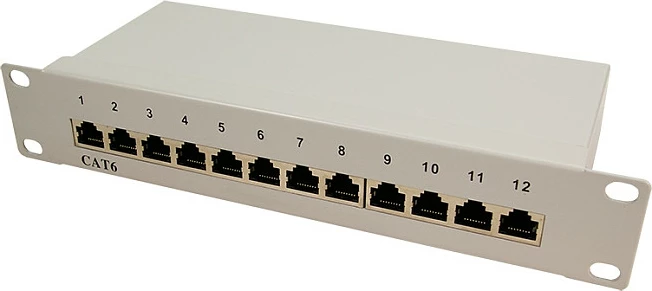 Patchpanel LogiLink 10" 12P CAT6, ngjyrë gri