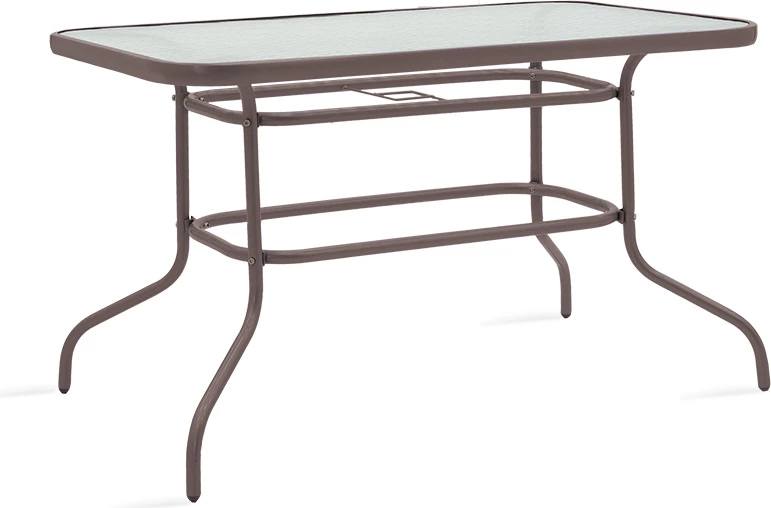 Tavolinë me karrige Valor-Calan set 7 copë metal-tekstilen kafe