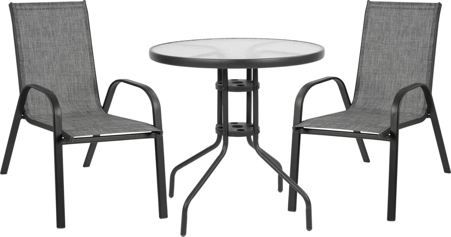 Set kopshti tavolinë & karrige FH5184.01, 3 pjesë, hiri