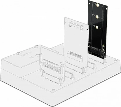 Adapter DeLOCK SATA 22-pin në M.2 Key B, 6 Gbit/s, për SSD M.2 SATA (2230/2242/2260/2280)