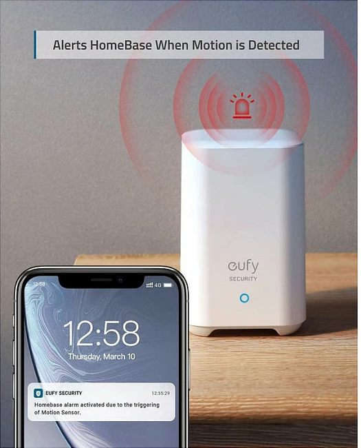 Sensor lëvizjeje Eufy T8910021, wireless, Wi‑Fi, montim në mur, 9.144 m, i bardhë