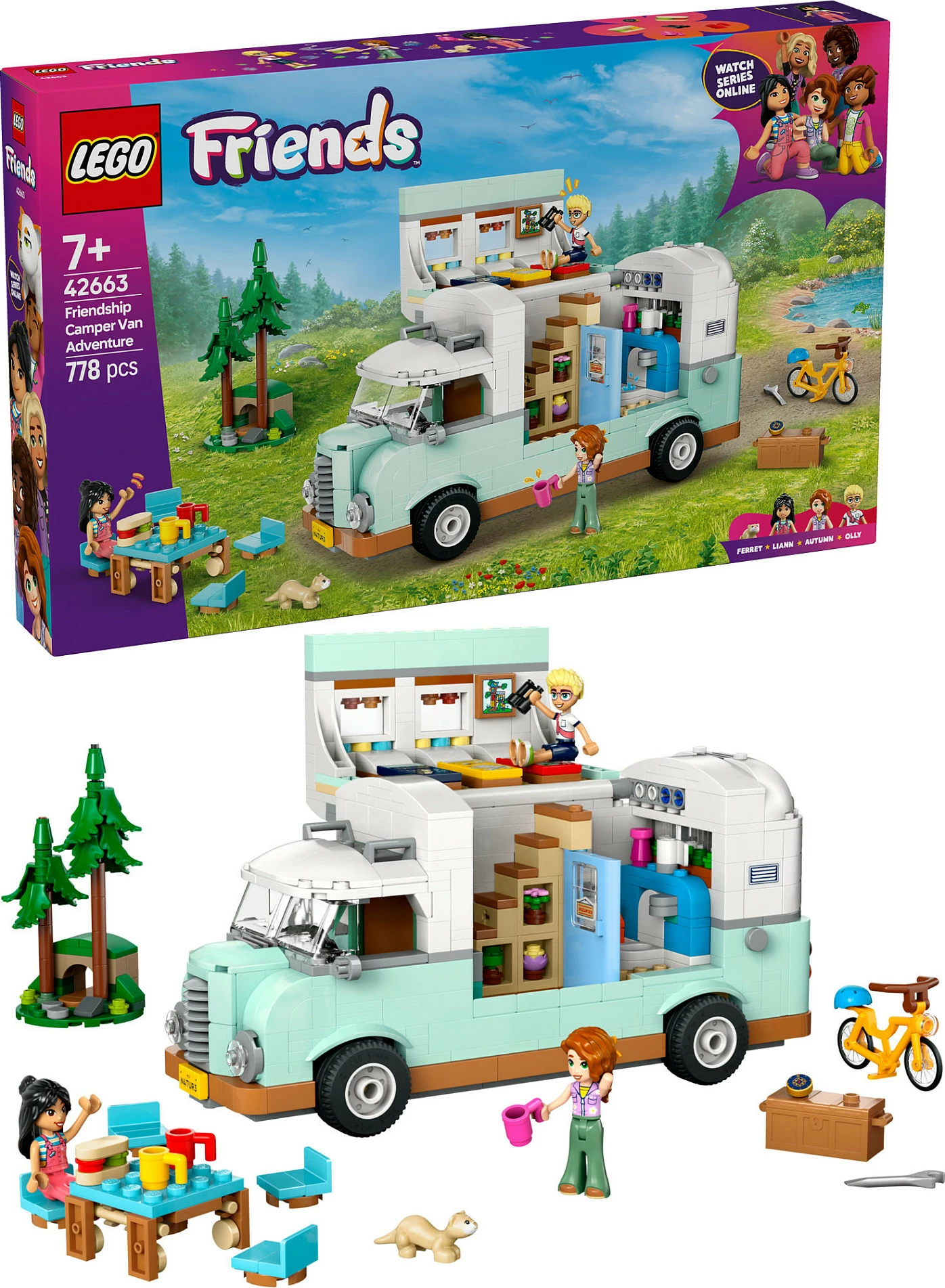 Set ndërtimi LEGO Friends 42663 Wohnmobil, 778 pjesë, multikolor