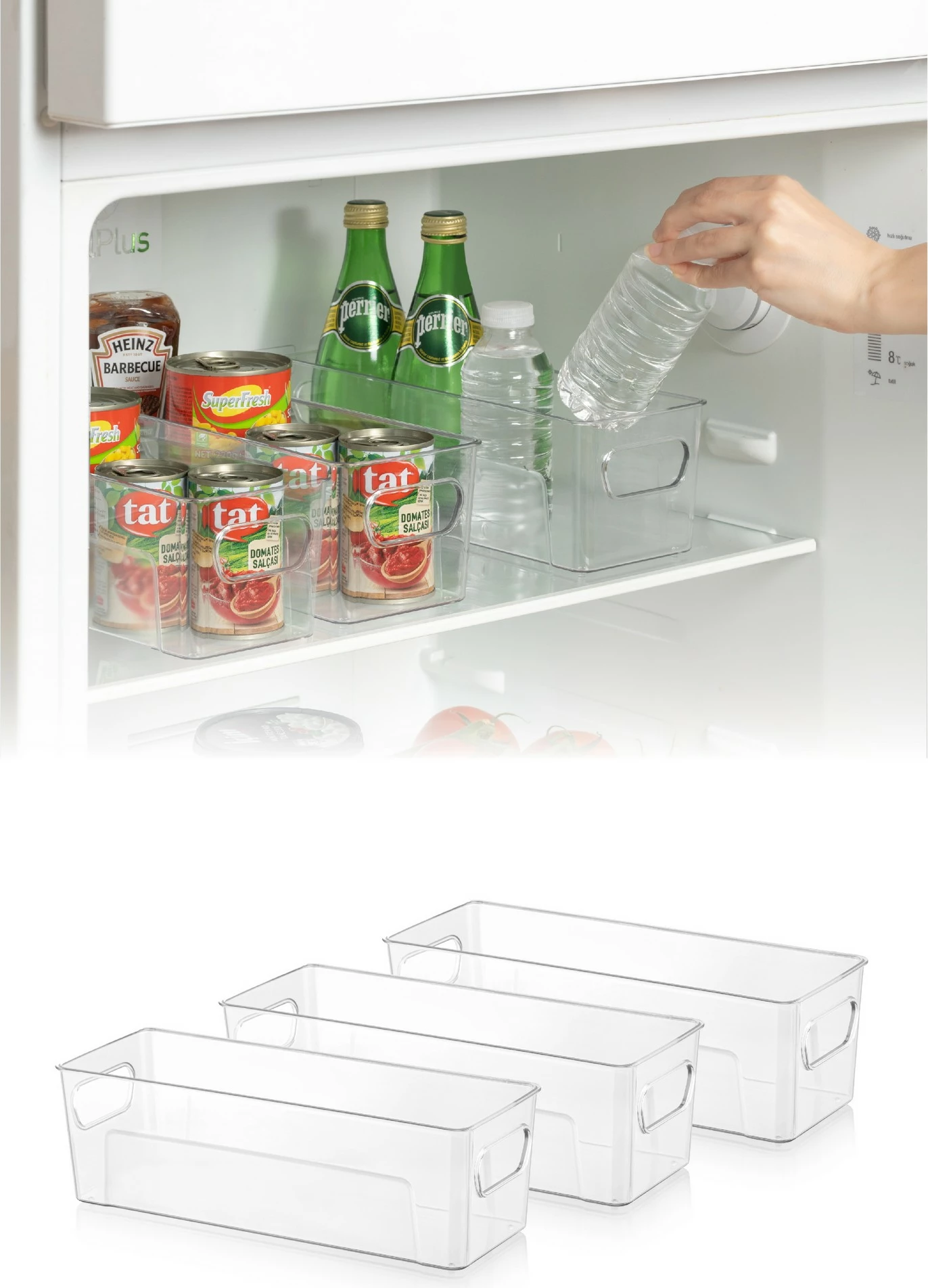 Set organizues për frigorifer (3 copë), Hermia, Akkrsk, transparent