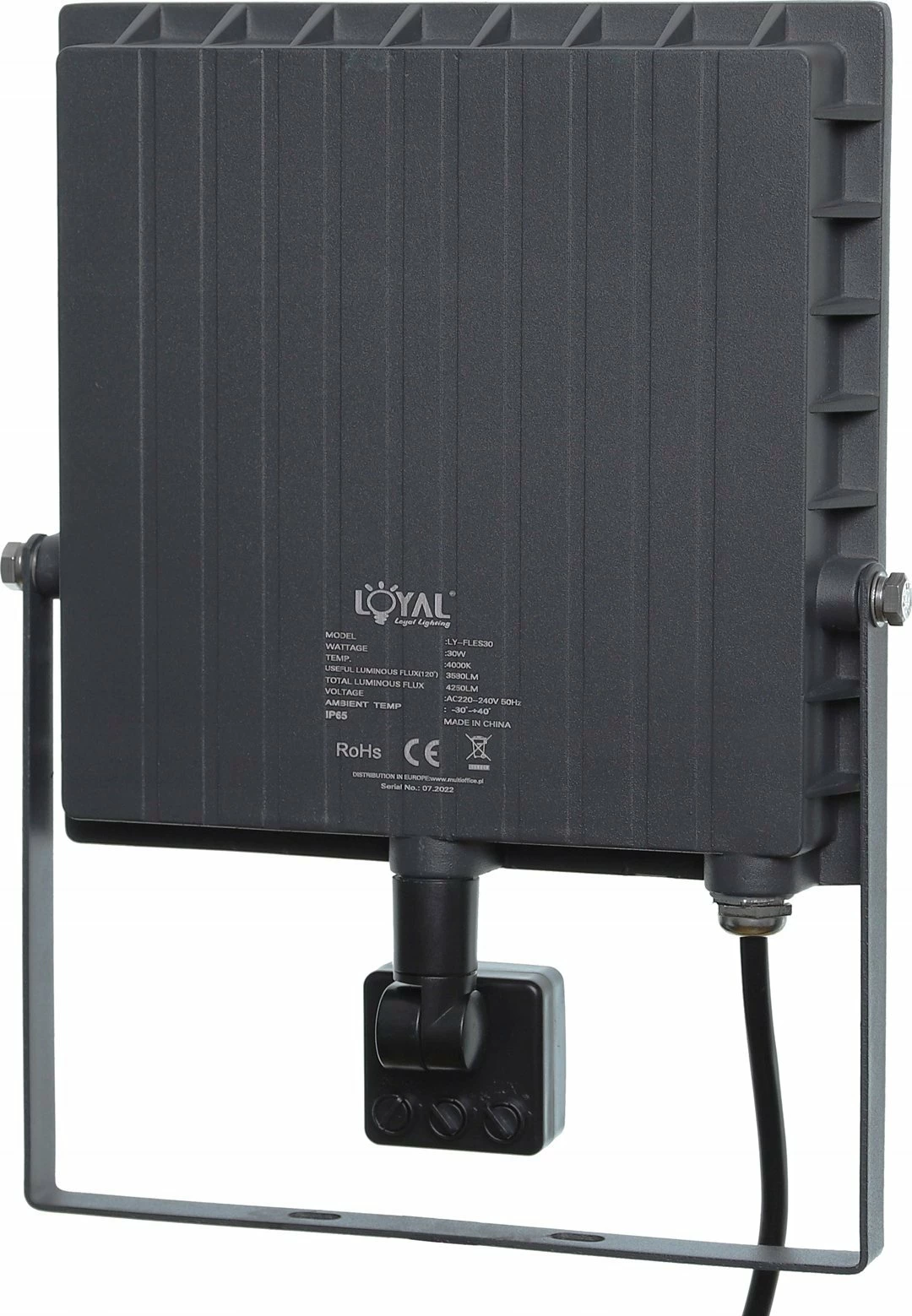 Reflektor LED Loyal Lighting ML Outdoor 30W 4250lm 4000K IP65 me sensor, i zi